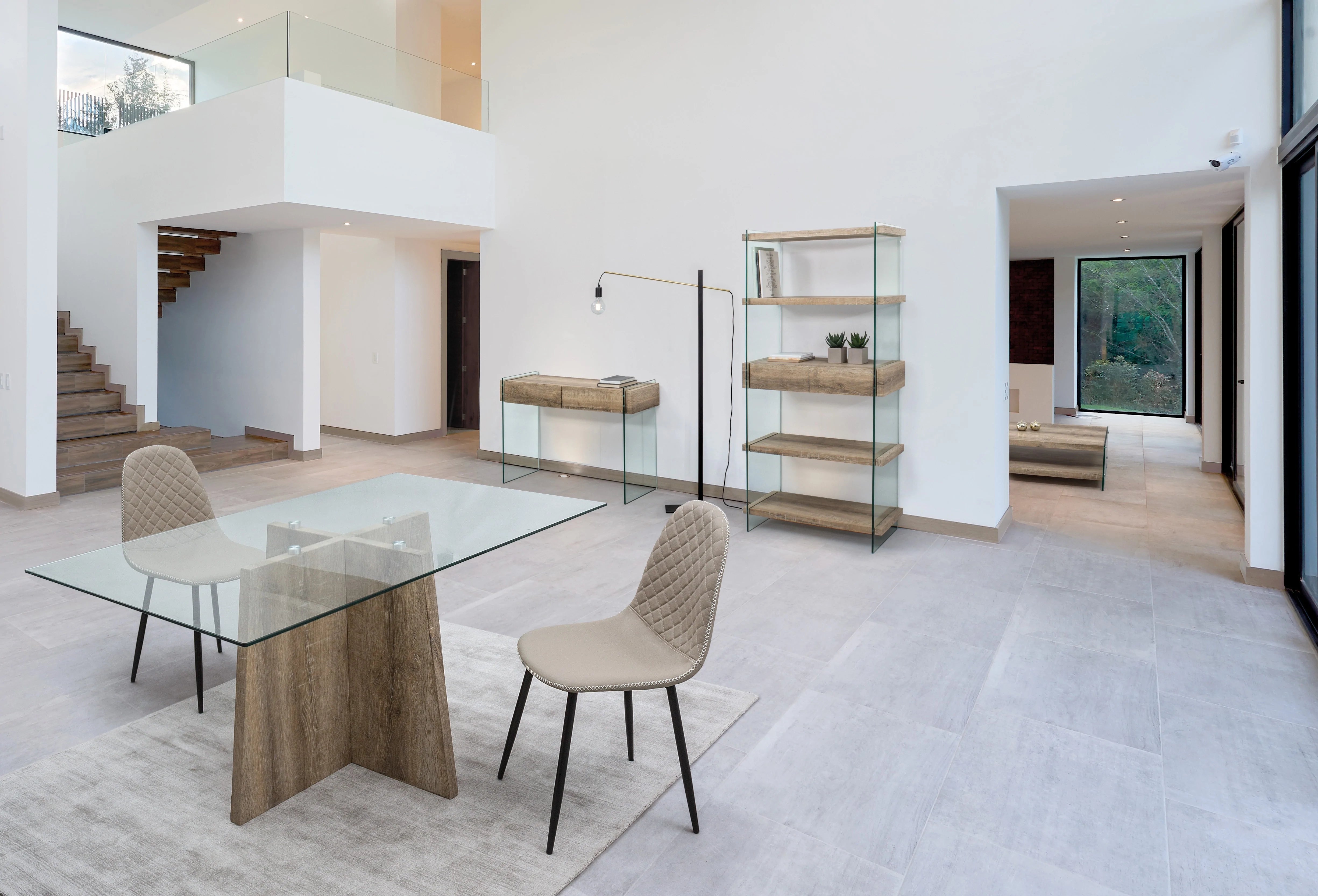 Console moderne en bois 2 tiroirs 110x40x75h cm - 3