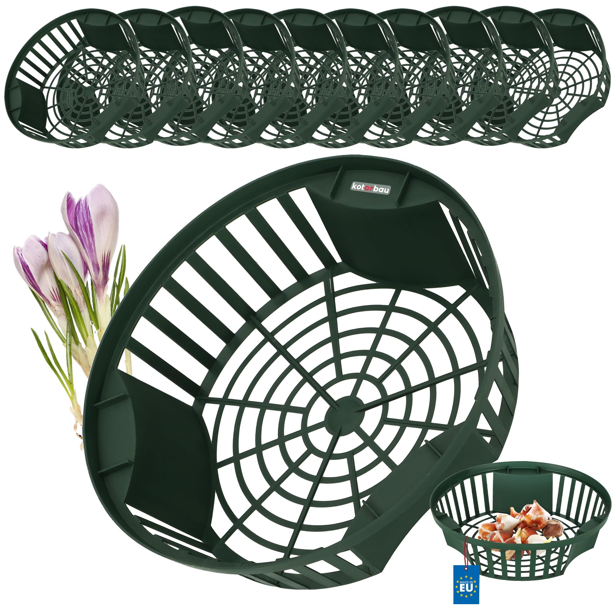 Zestaw 10x koszyk na cebulę 215 mm osłonka sadzenia cebulek kwiatowych bulw - KOTARBAU
