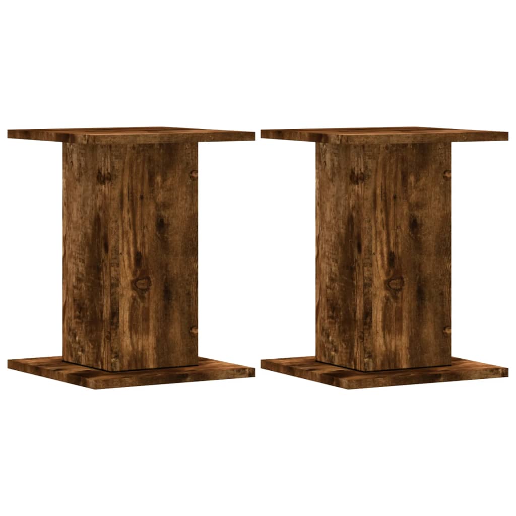Supports pour plantes 2 pièces chêne fumé panneau de bois - 2