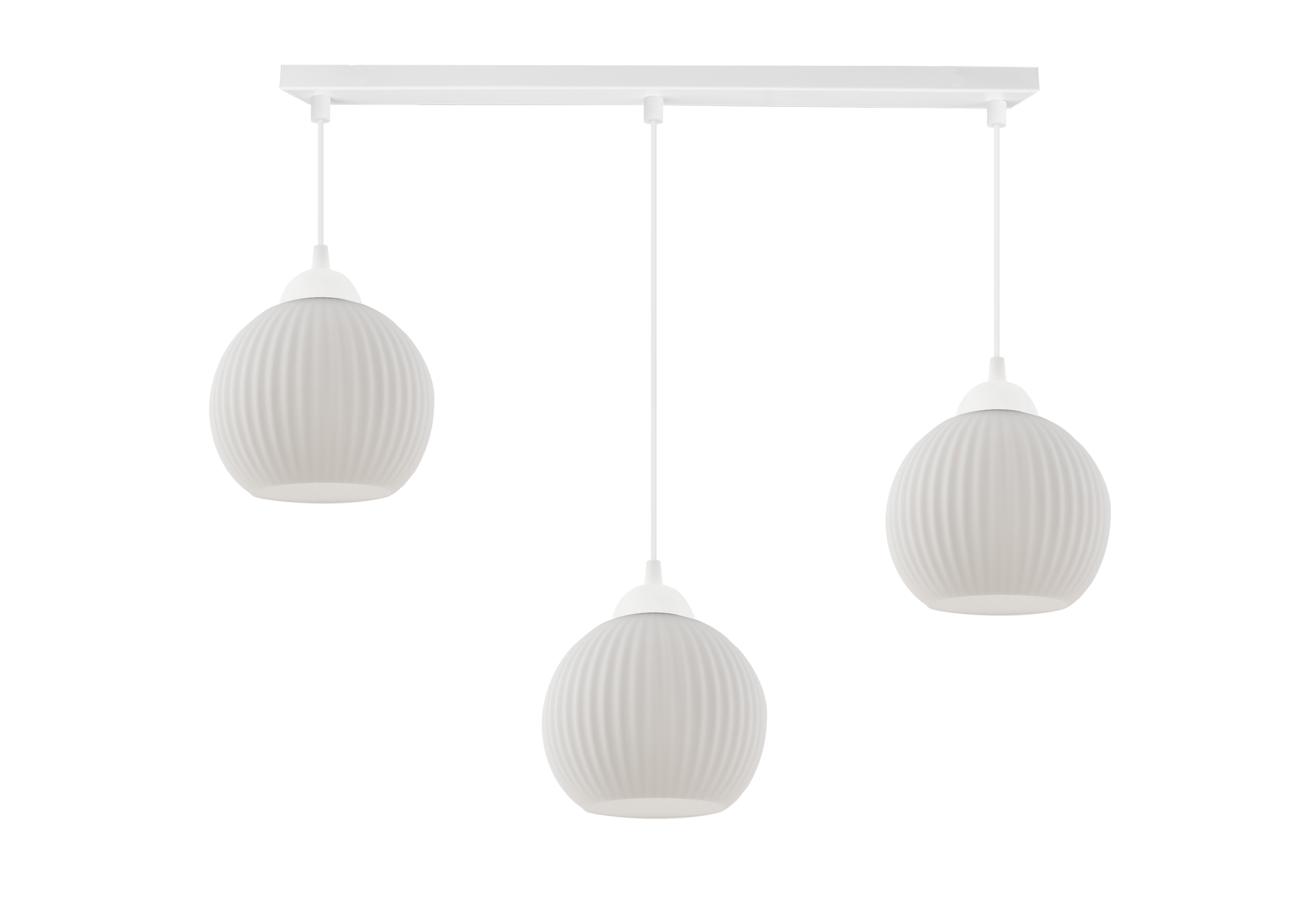 Lampa sufitowa wisząca Riffle loft 3xE27 klosz kula biała Light Home LH - 8