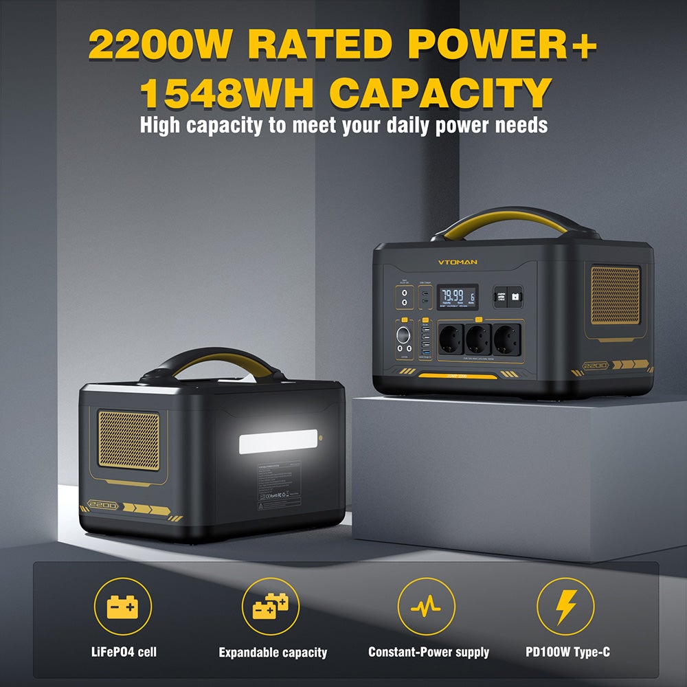 Centrale électrique portable VTOMAN Jump 2200 1548Wh LiFePO4 Battery - 3