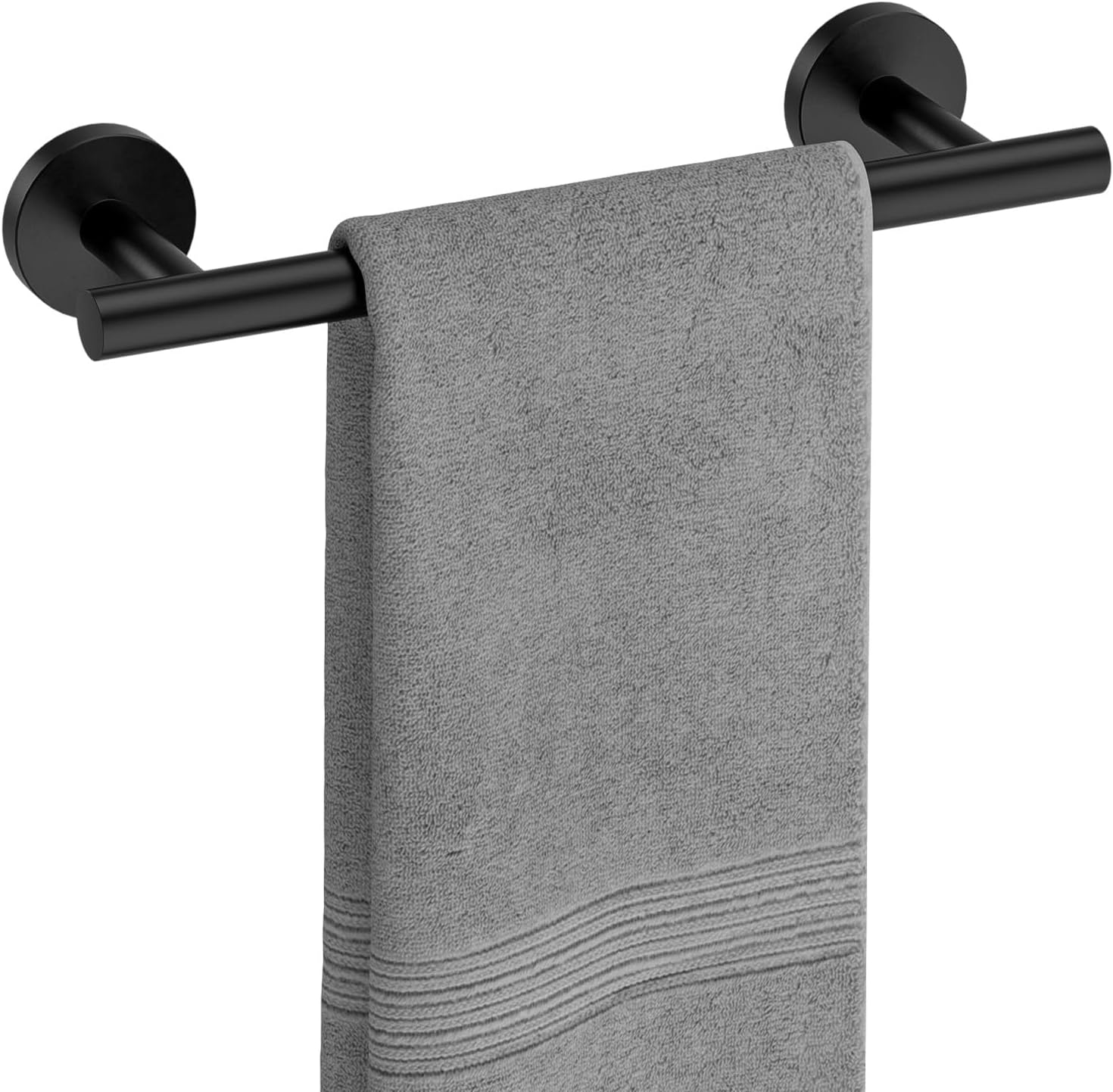 Wieszak na ręczniki ze stali nierdzewnej, odpowiedni do łazienki lub kuchni (30 cm, czarny)