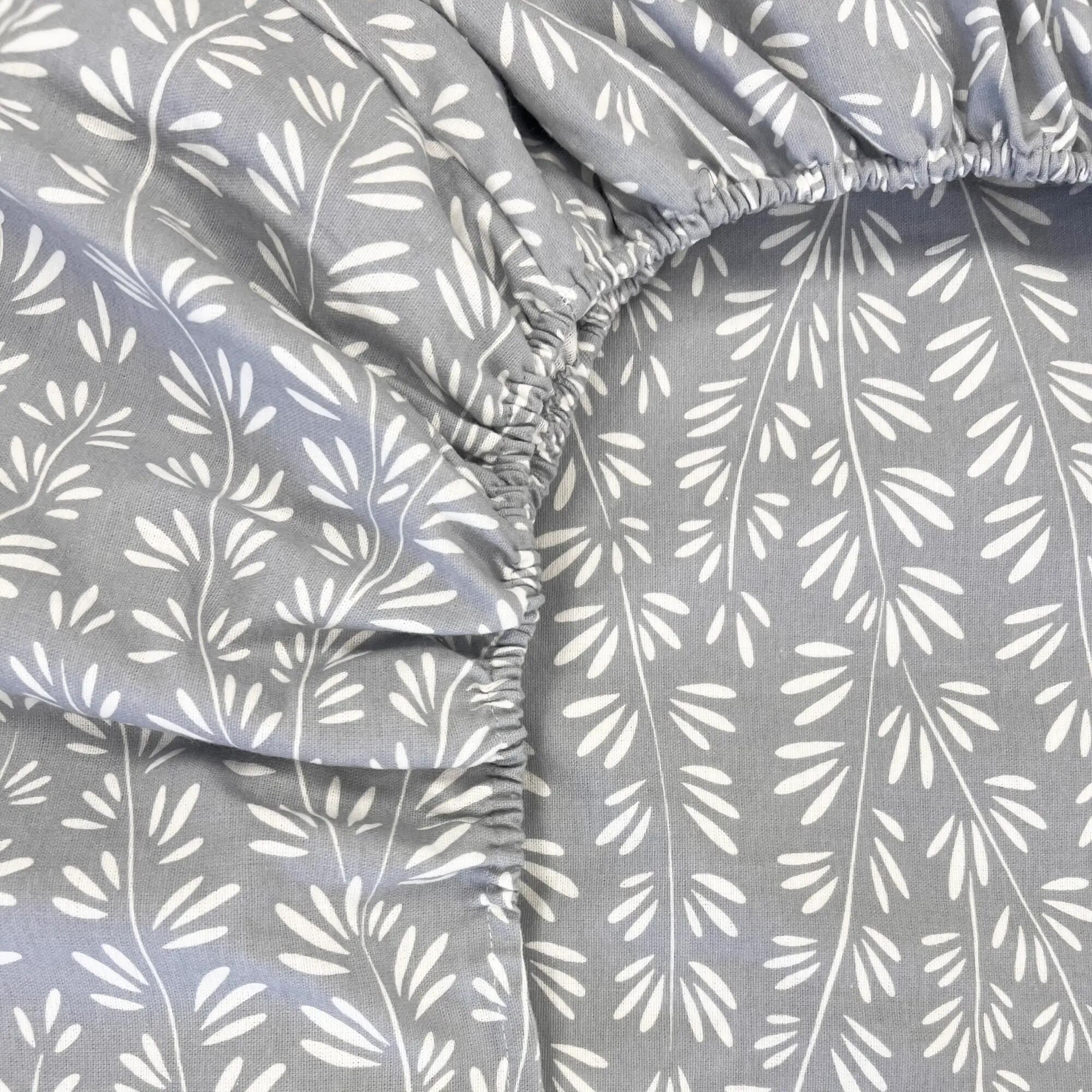 Lençol de baixo Flanela algodão 81 fios cinzento cama 90 cm - 3