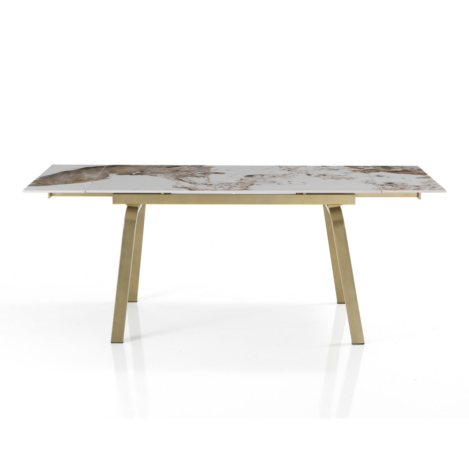 Rozkładany stół TRUST ONICE GOLD z marmuru ceramicznego i metalu w kolorze złotym 140/200x81,5x76,5 cm jadalniany - 3