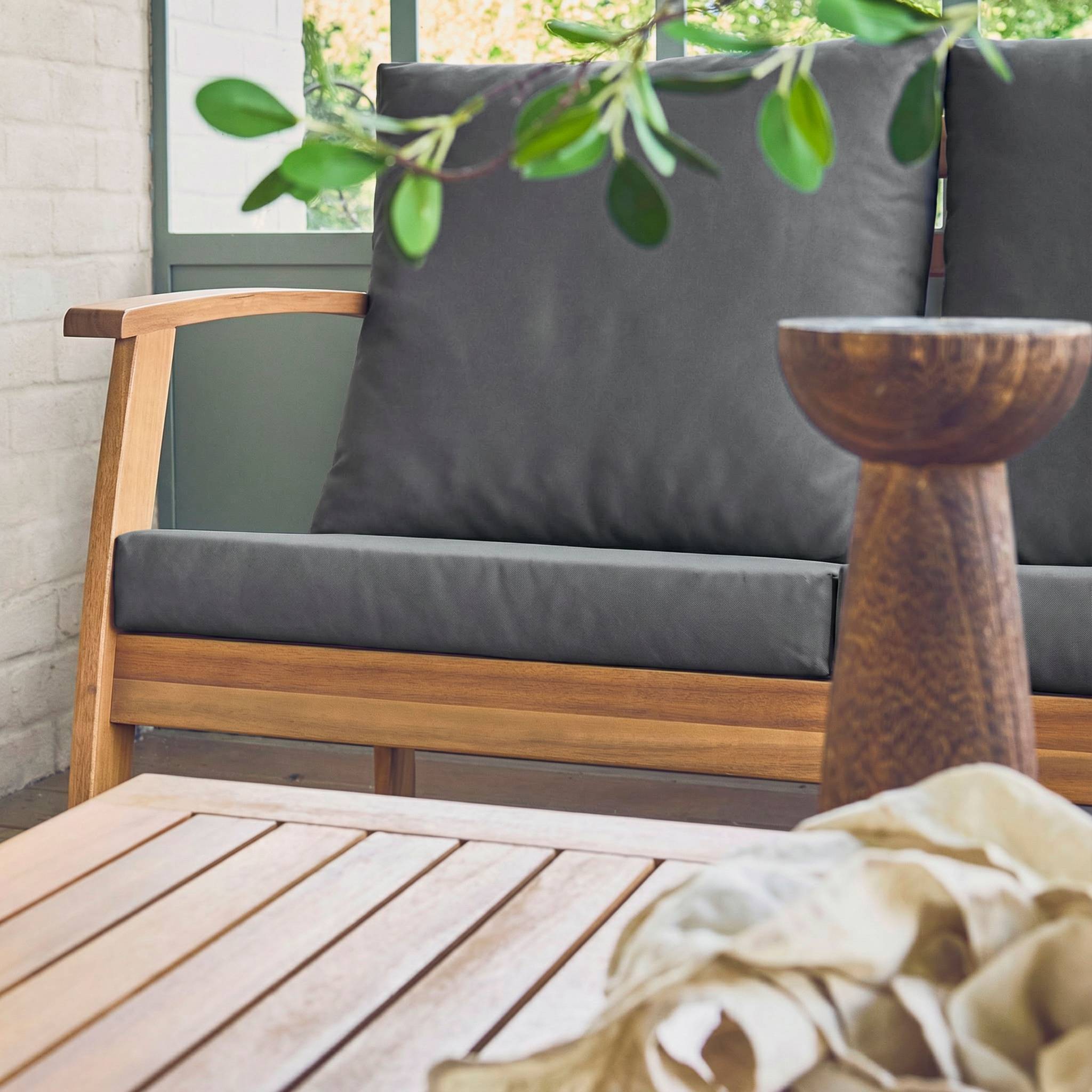 Salon de jardin en Bois Gris 5 personnes - 3