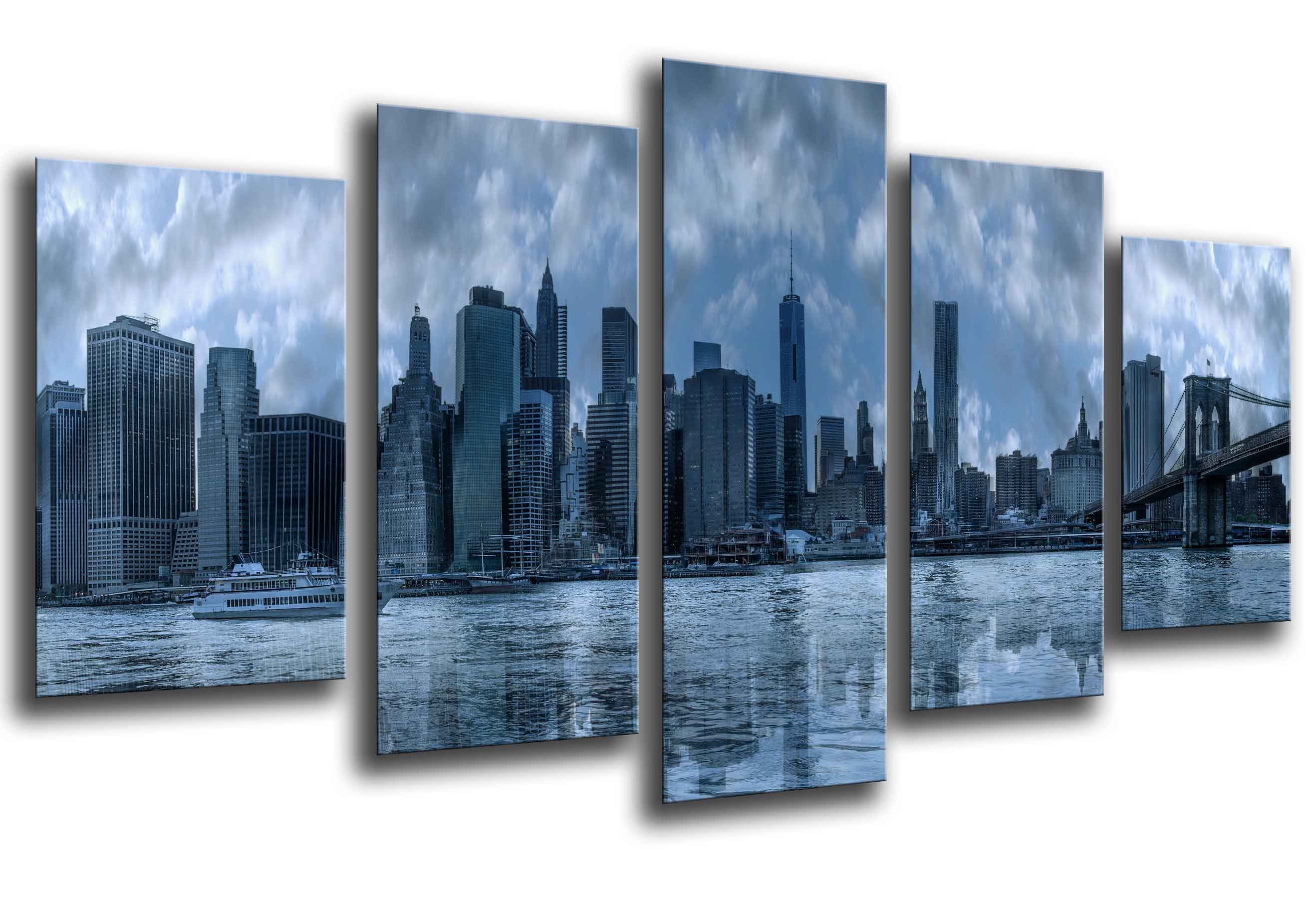 Ciudad manhattan, nueva york, new york, impresión fotográfica sobre madera, cuadro moderno decorativo