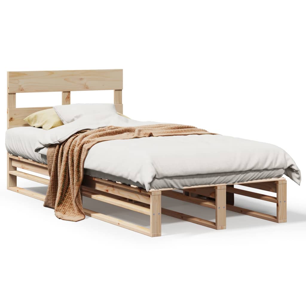 Łóżko Drewniane Rama Łóżka Sofa Brązowe Do Sypialni Pokoju 75x190 cm