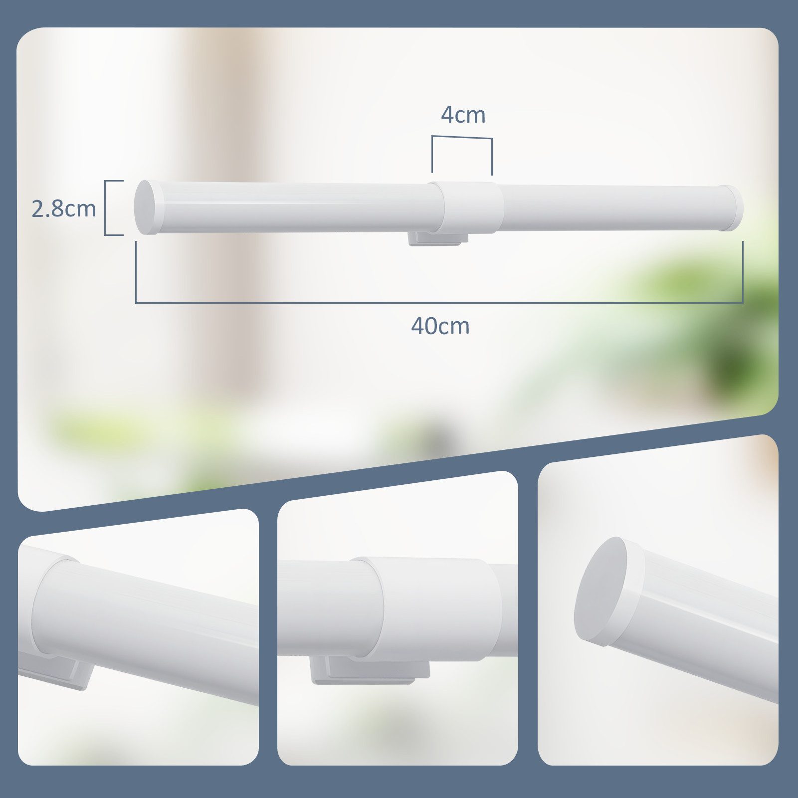 NETTLIFE Oświetlenie Lustra Łazienkowego LED 40cm 6W IP44 4000K - 5
