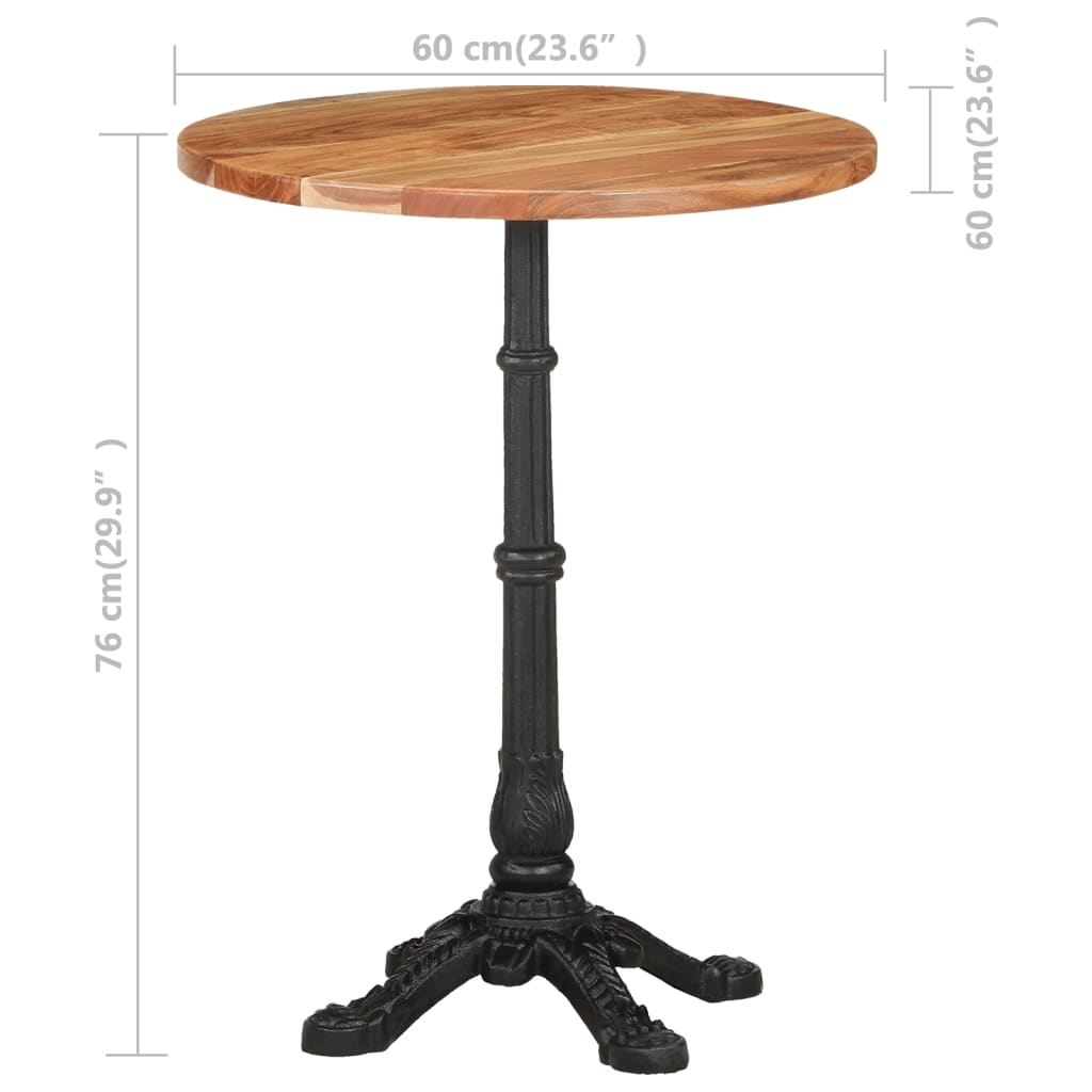 Mesa de bar | Mesa de bistrô Ø60x76 cm madeira de acácia maciça CFW734331 - 7