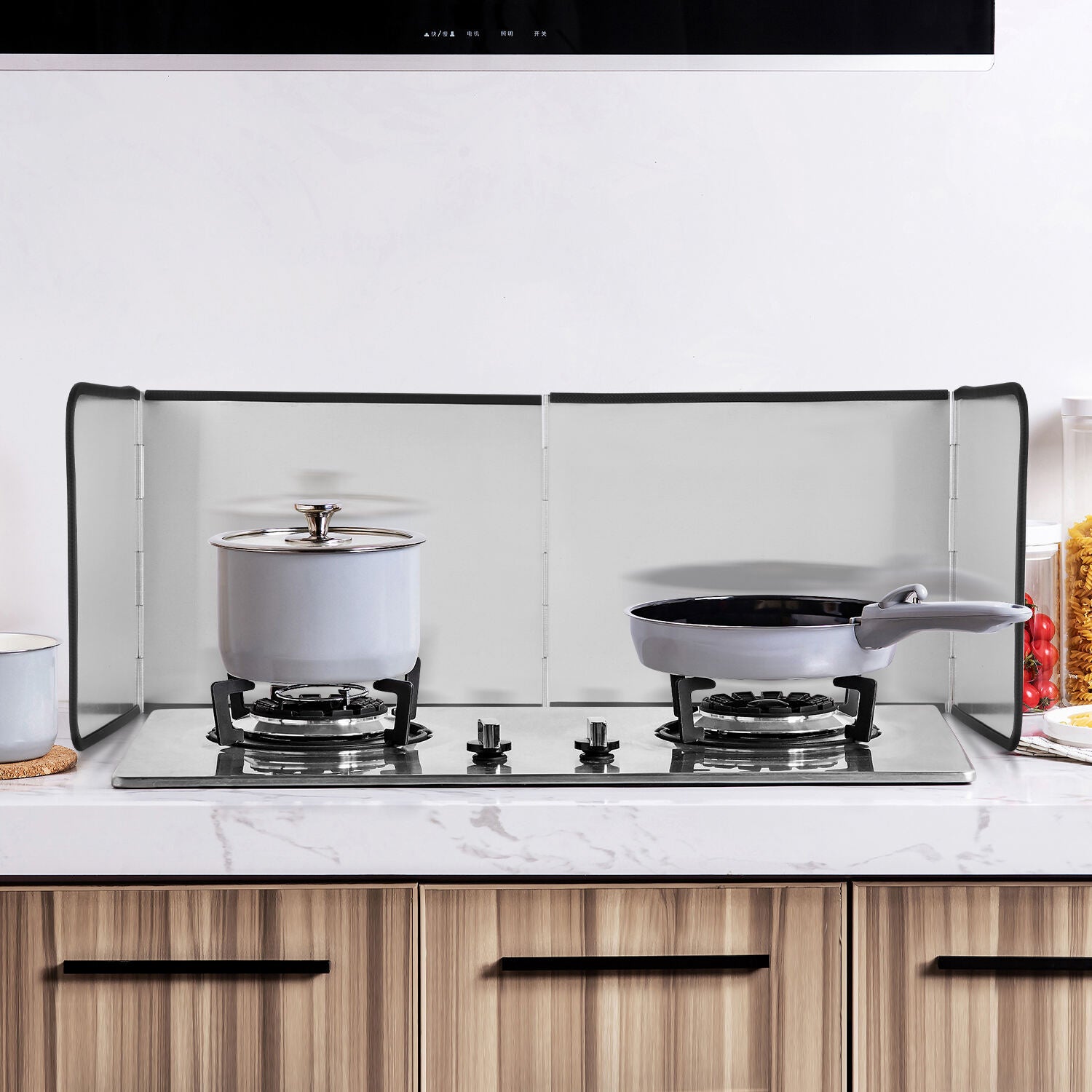 Plaque Anti Projection Cuisine Pliable Protection D'écran Anti-éclaboussures, Protection pour la Cuisine et Plaque de Cuisson,134X30CM - 9