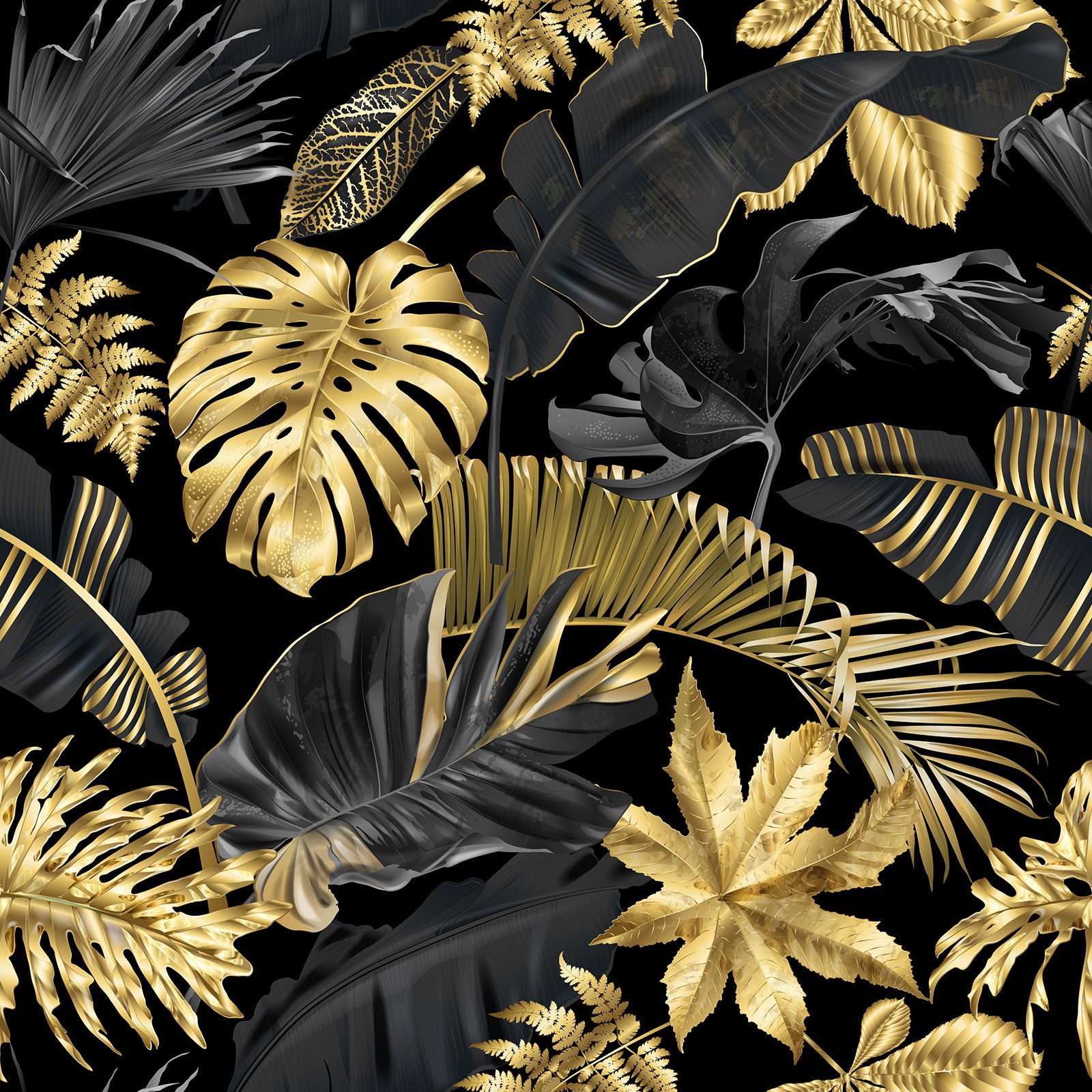 Crédence adhésive sticker décoratif pour cuisine - Feuilles Tropicales - Adhésif MAT - 50x50 cm - 2