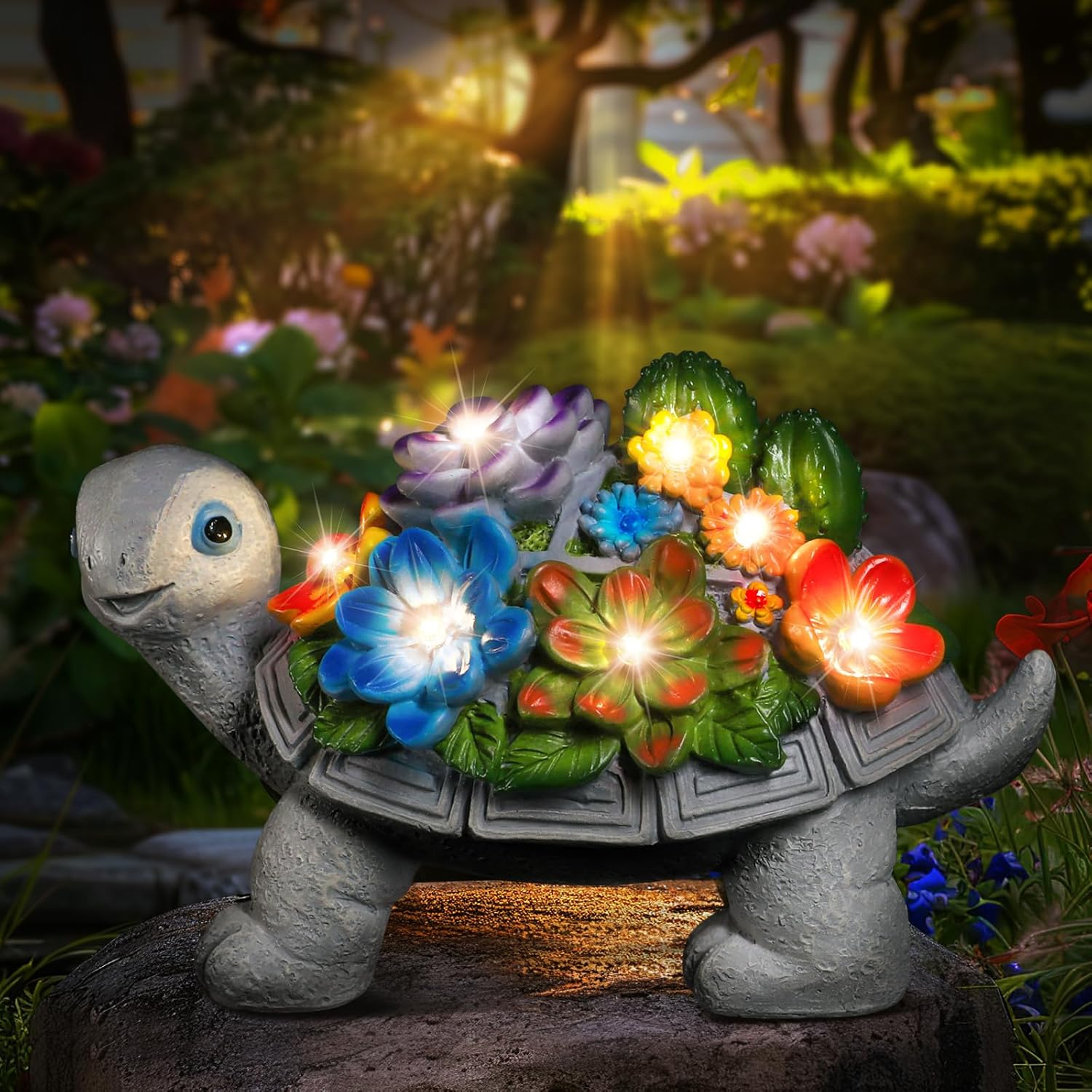 Statua Elefante Da Giardino Con Luce Solare - Decorazione Esterna, Resina Resistente, Regalo Per Donna O Mamma - Foto 4