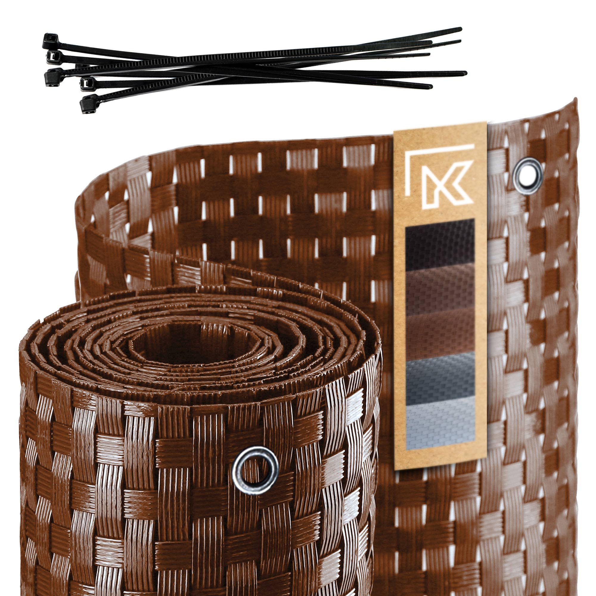 OSŁONA BALKONOWA TECHNORATTAN 1x3m BRĄZOWA BALKON MATA NA WYMIAR PREMIUM