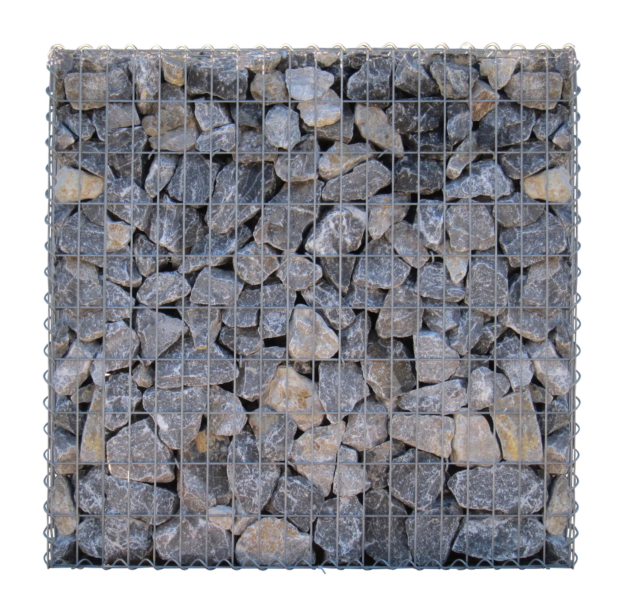 Gavión de acero galvanizado 100x100x30cm (LxAxP), malla 5 x 10cm, Anillo en C, jaula metálica para muro o jardín - 6