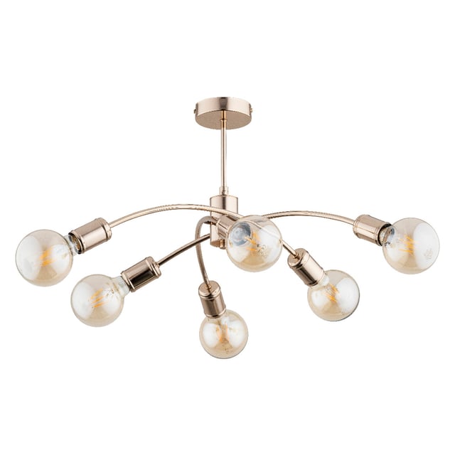 Lampa sufitowa wisząca Ralph złota 6xE27x15W industrialna wym: 31 x 54 x 54 cm metal Alfa