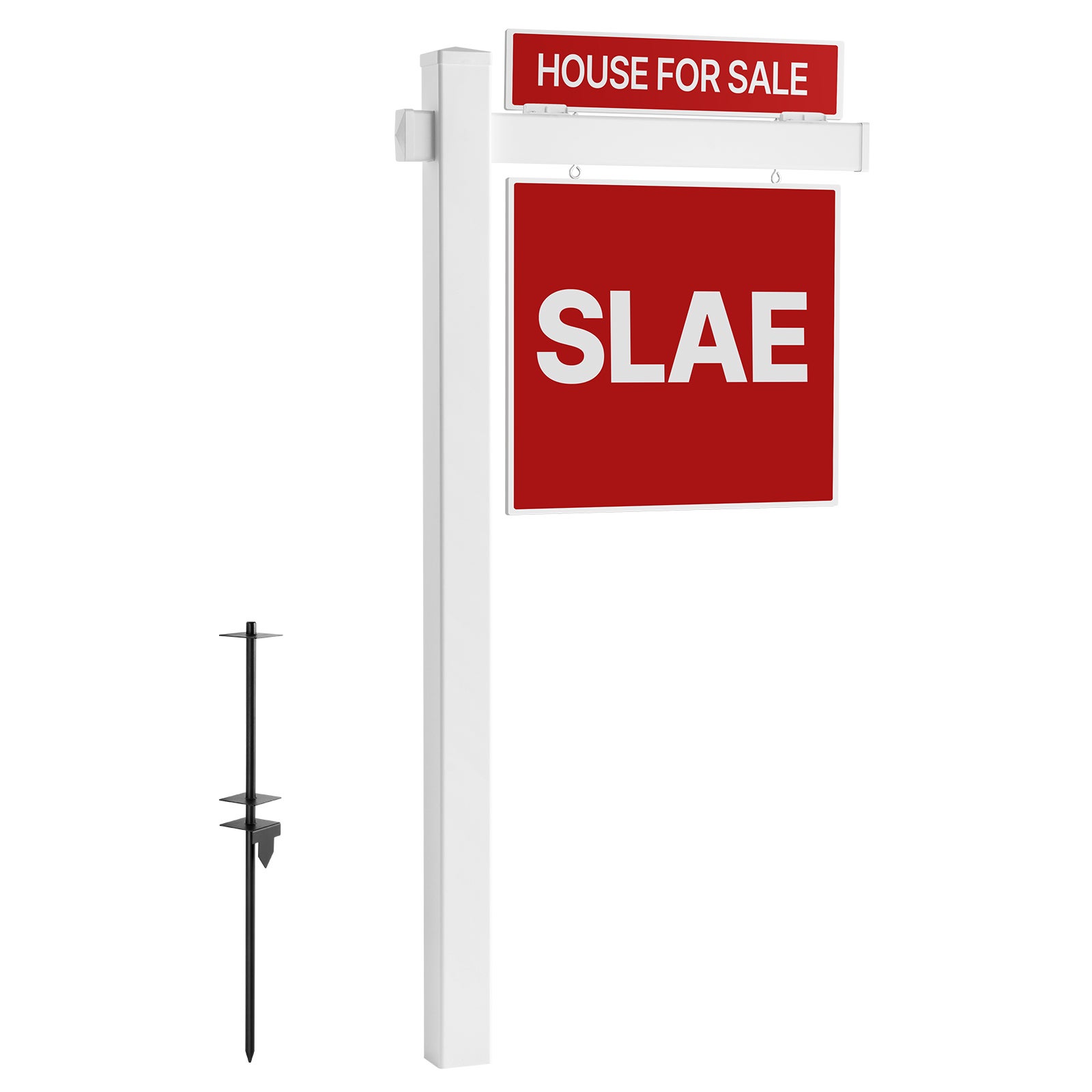 Stâlp pentru panouri imobiliare VEVOR, suport din PVC, înălțime 1845 mm, cu braț de 915 mm pentru panouri de până la 610 mm, pentru uz rezidențial