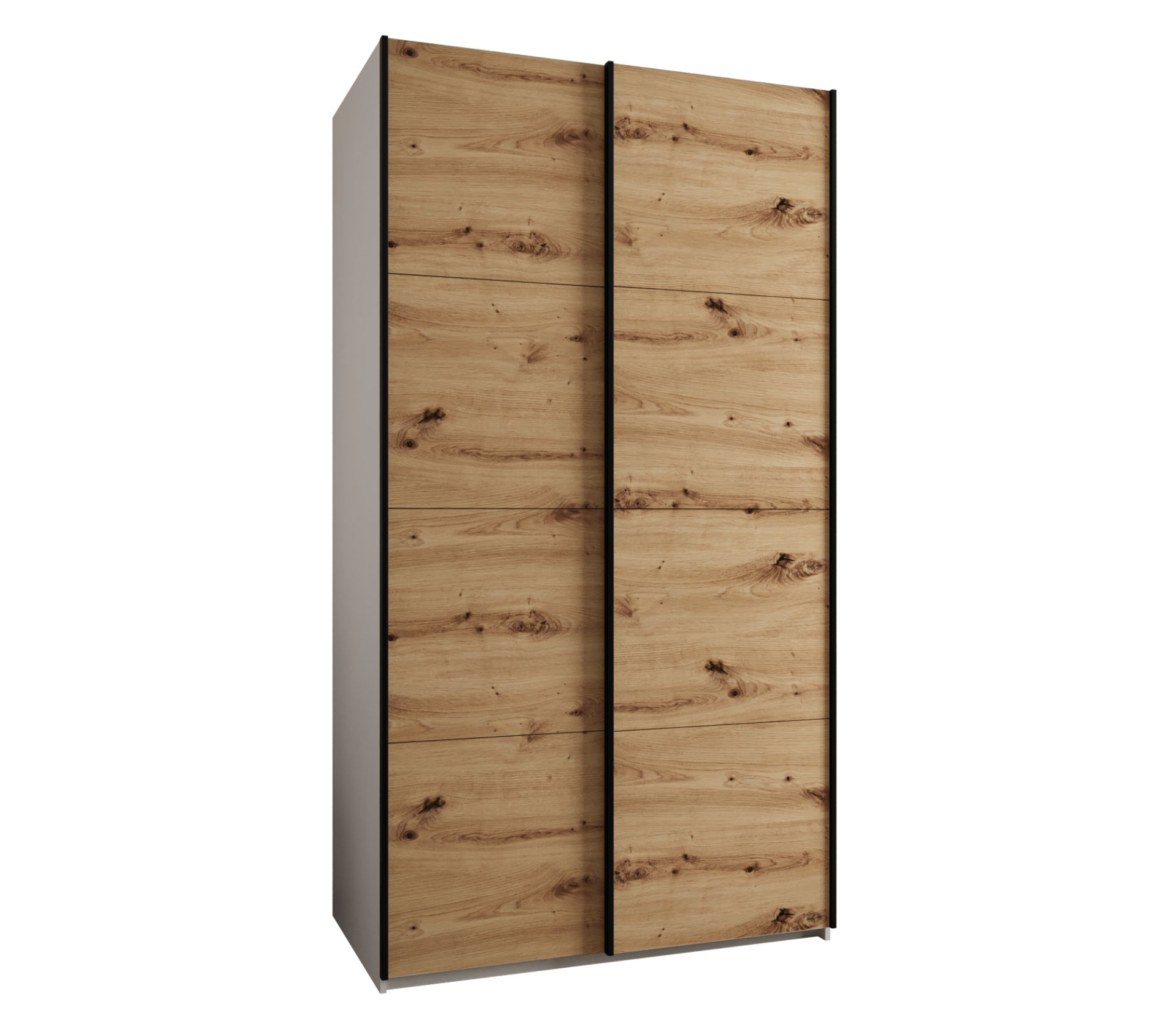 Szafa przesuwna wysoka Lux 1 140 x 64 x 245,5 cm biały + artisan + u. czarny - Abiks Meble