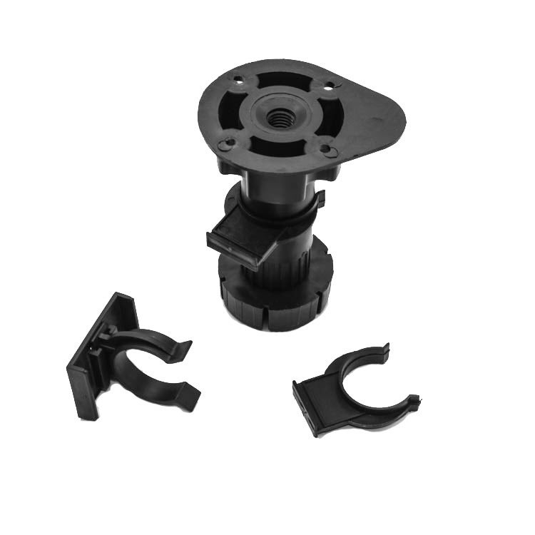 Set Di 4 Piedini Per Mobili, Gambe Regolabili Per Armadietti, Piedino Di Livellamento In Plastica Nera, Gamba Stabile, Per Clip Per Pedana Per Bagno - Foto 11