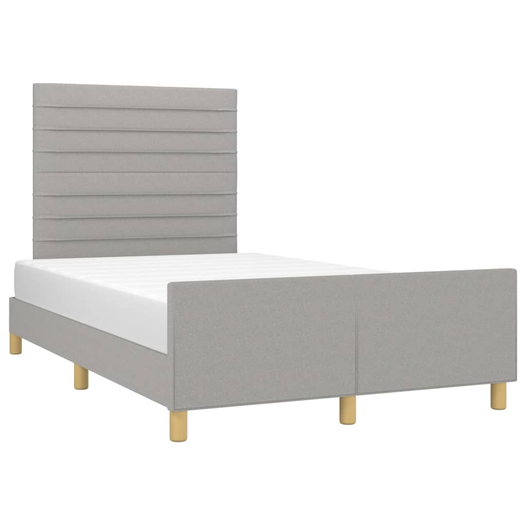 Cadre de lit sans matelas gris clair 120 x 200 cm tissu - 3