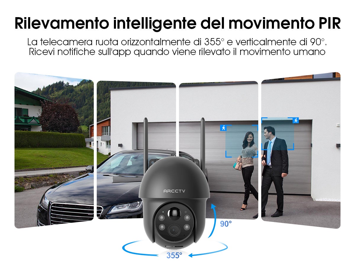 Caméra de Surveillance extérieur 360° caméra ARCCTV 4MP batterie avec panneau solaire - 8