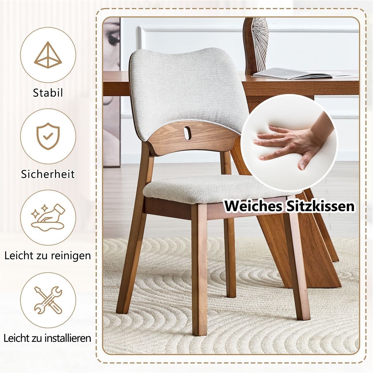 Chaise de Cuisine 2 chaises design moderne dossier papillon assise ...