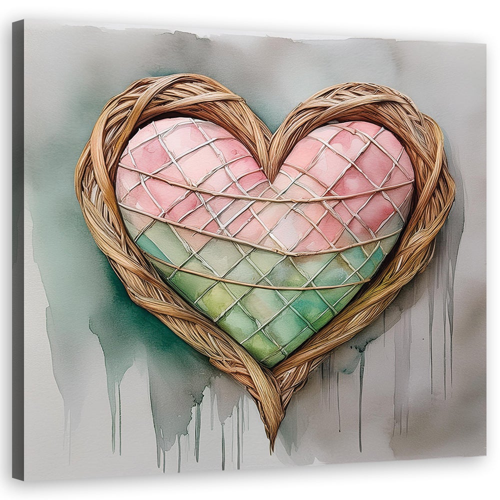 Obraz na płótnie, Serce Miłość Shabby Chic 50x50