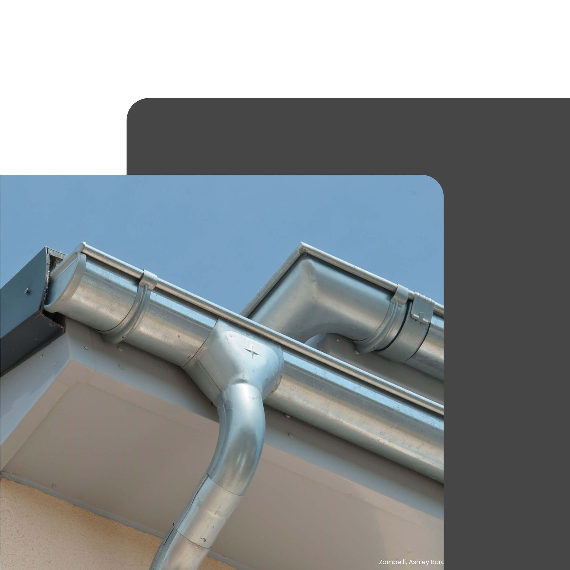 Gouttière demi-ronde en zinc RG 333 argentée, haute protection anticorrosion, montage facile sans soudure - ZAMBELLI - 3