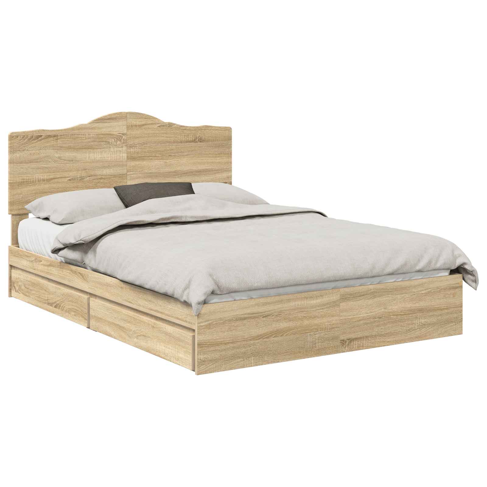 Lit de Rangement Chêne 140 x 190 cm Bois d'ingénierie - 2