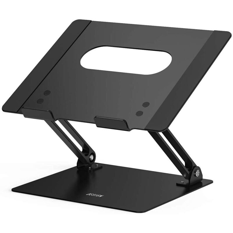 Podstawka pod laptopa, ergonomiczna podstawka pod komputer, aluminiowa podstawka pod laptopa kompatybilna z laptopami o przekątnej 10-15,6" (czarny m