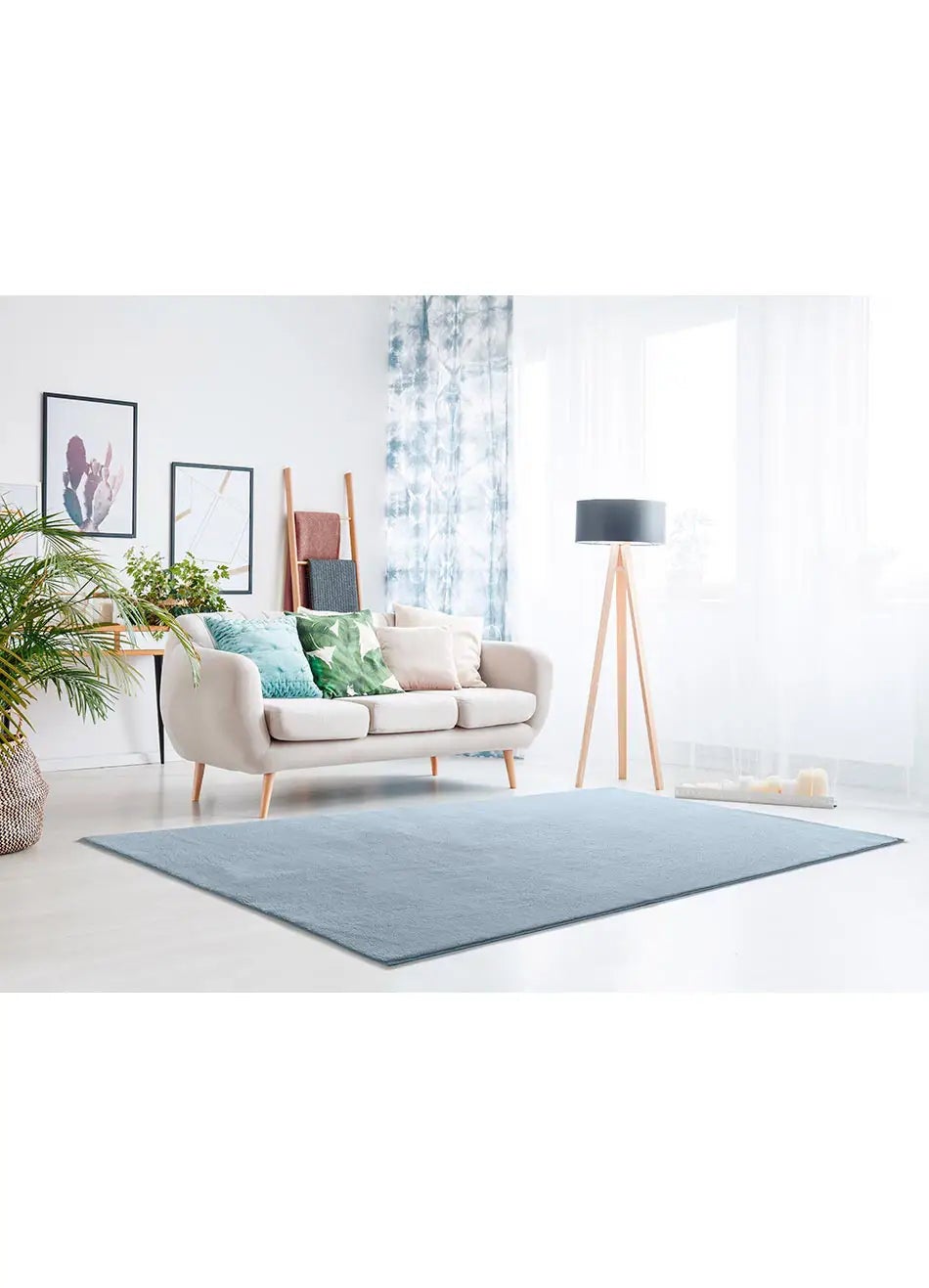 Tapis lavable antidérapant bleu rectangulaire l.60 x L.120 cm LOFT uni - ATTICGO - 6