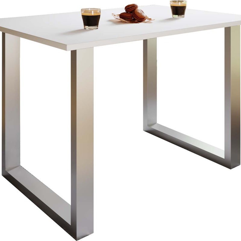 Stół do jadalni Xona Srebrny / biały W. 76 x S. 110 x G. 50 cm