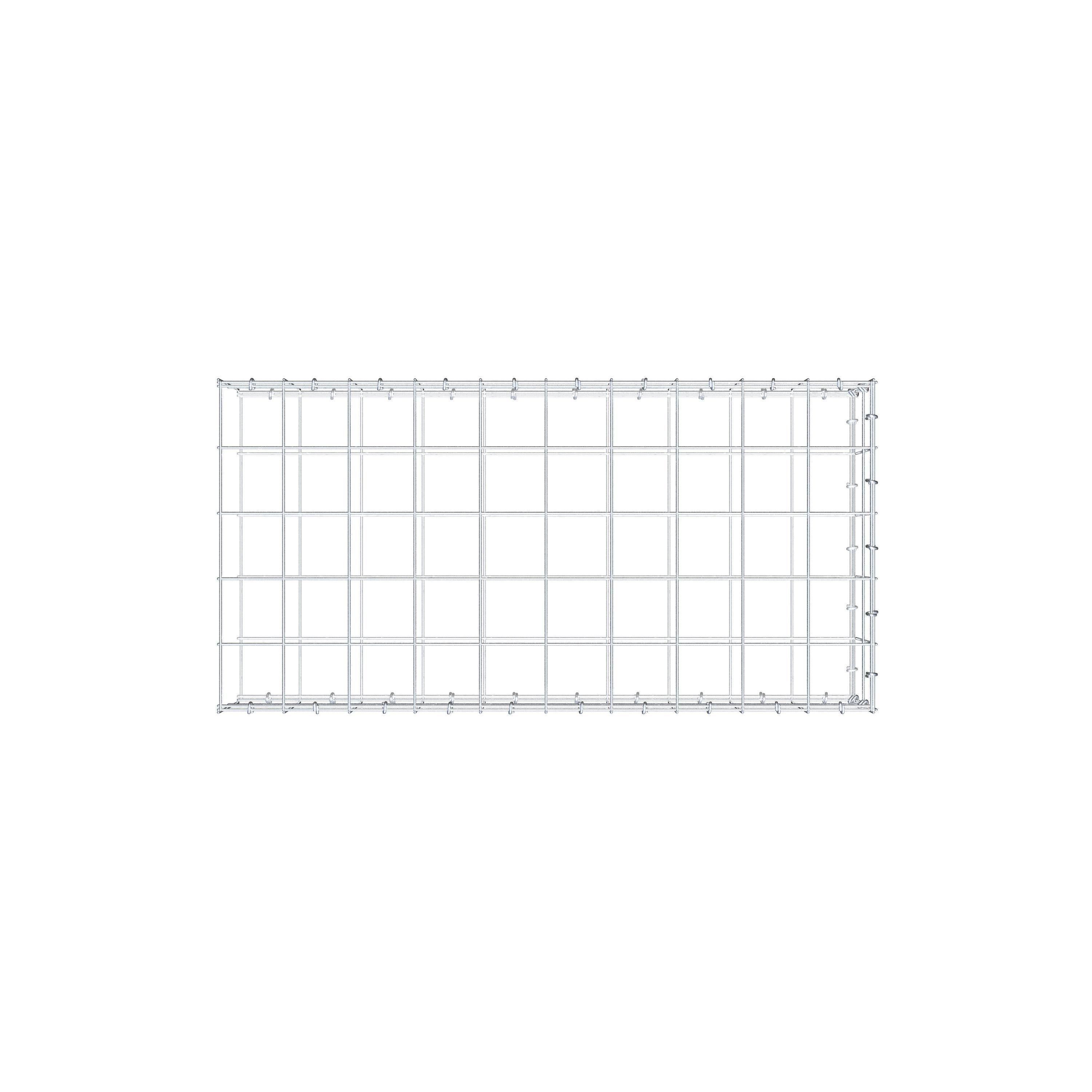 Gavión para alargar en acero galvanizado 100x20x50cm (LxAxP), malla 10 x 10cm, Anillo en C, sin rejilla frontal - 9