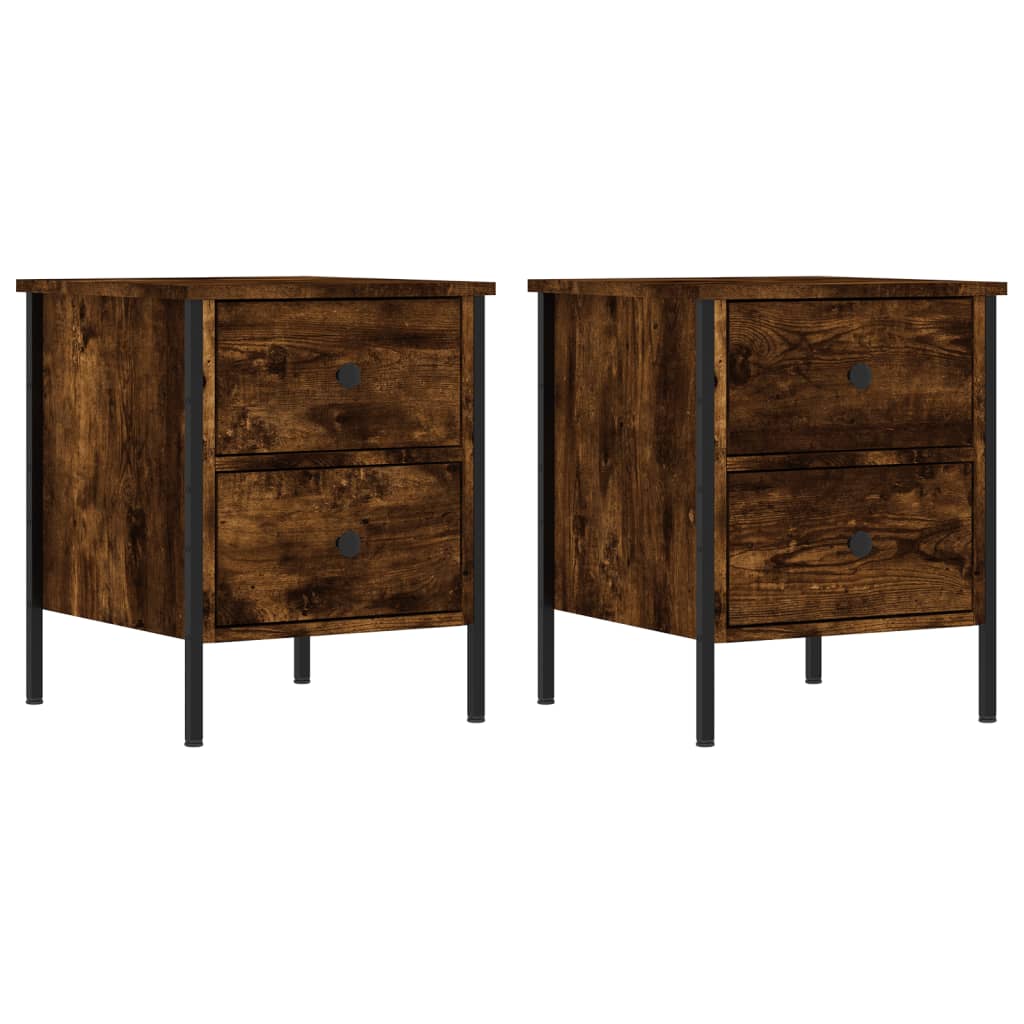 Maison Exclusive - Tables de chevet 2 pcs chêne fumé 40x42x50 cm bois ingénierie - 2