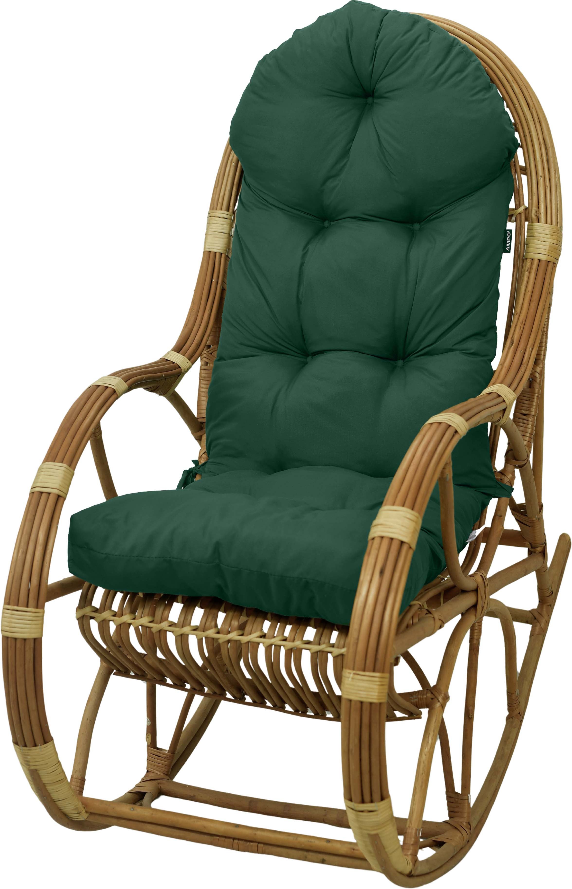 Poduszka na fotel bujany rattanowy wiklinowy AMPO ciemny zielony 1 szt.