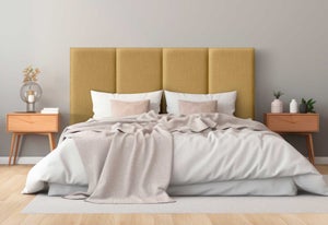 DHOME Testiera in ecopelle con 3 file di bottoni Testiera imbottita per letto di lusso (Marrone Chiaro, 110cm) | Leroy Merlin
