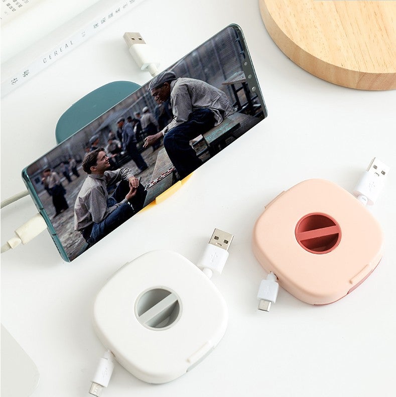 Zestaw 3 chowanych organizerów na kable ładujące, wielofunkcyjny obrotowy organizer na kable danych, na kable USB, kable danych.