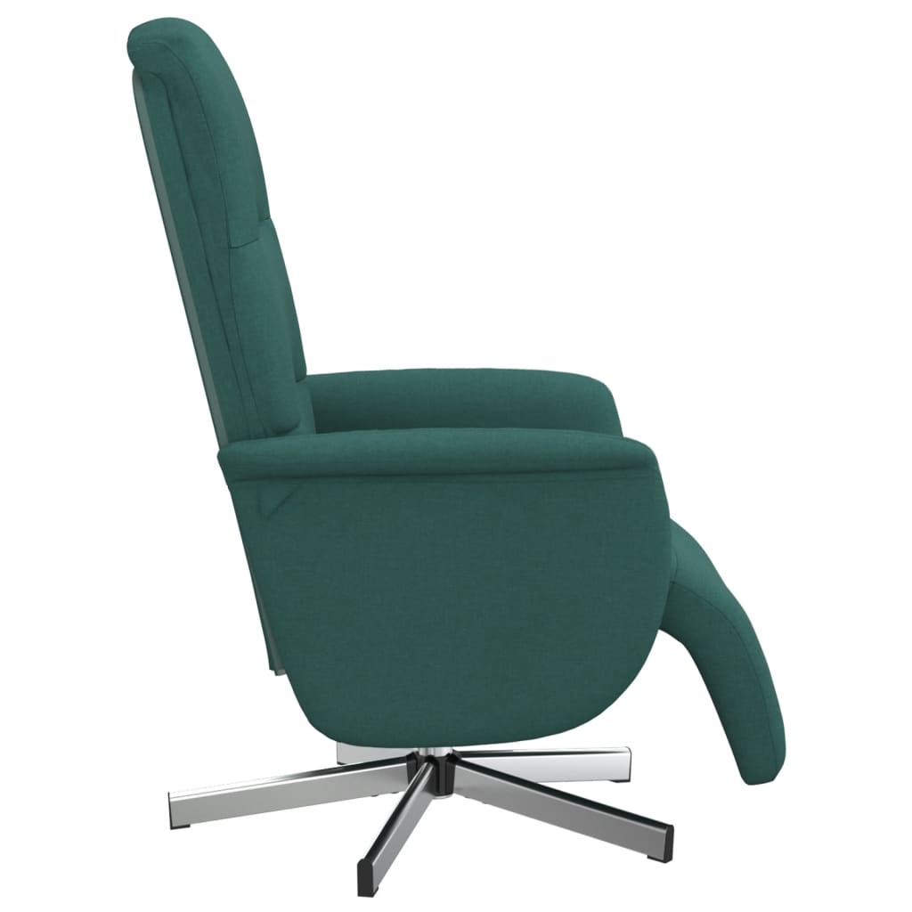 Fauteuil inclinable avec repose-pieds vert foncé tissu - 4
