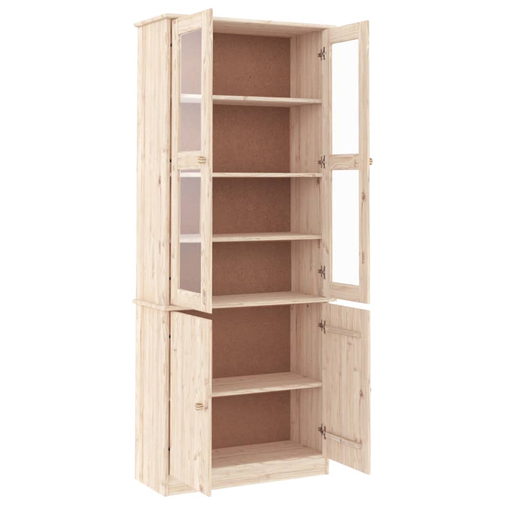 Vitrine en verre ALTA 77x35x186,5 bois de pin massif - 4