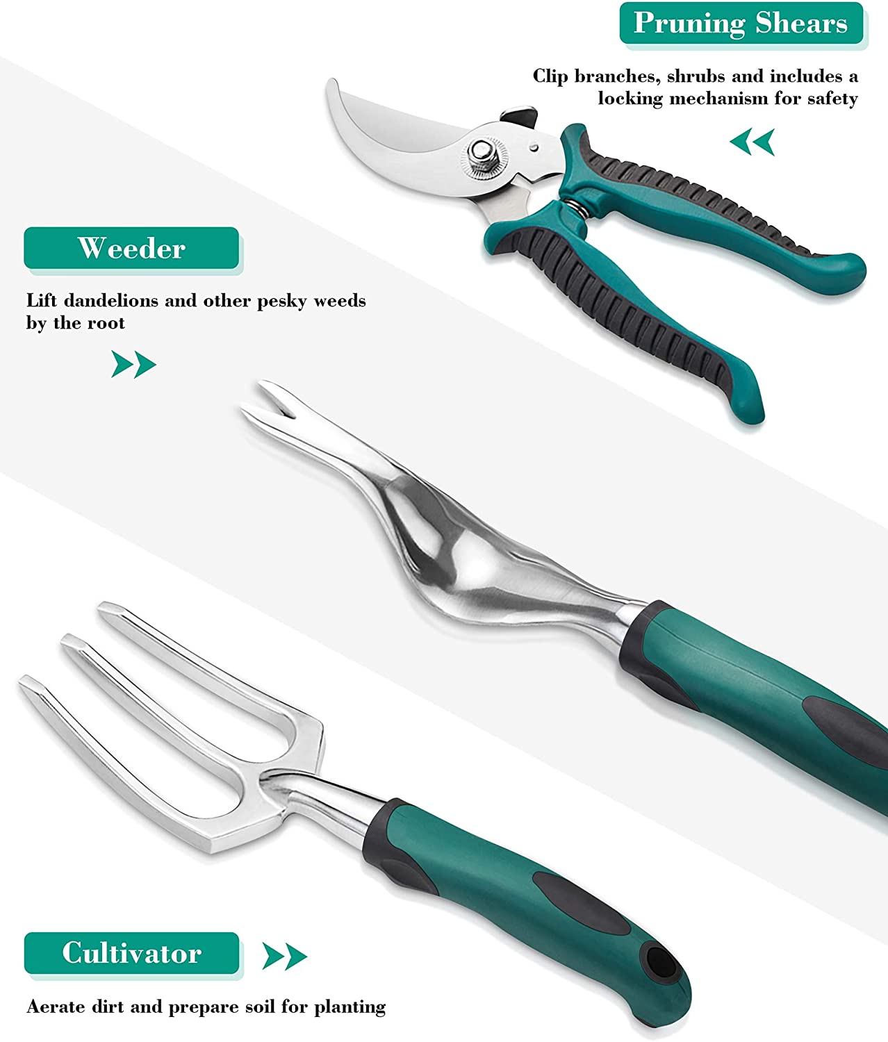 Ensemble D'outils De Jardinage 10 Pièces En Acier Inoxydable - Avec Sac Et Boîte Cadeau - 5
