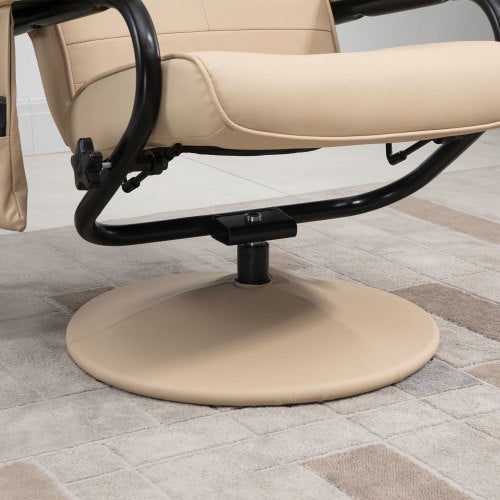 Fauteuil Relax avec Fonction Relaxation, Fauteuil de Massage TV avec Repose-pieds, Cuir Synthétique Crème, 77x84x95 cm - 7