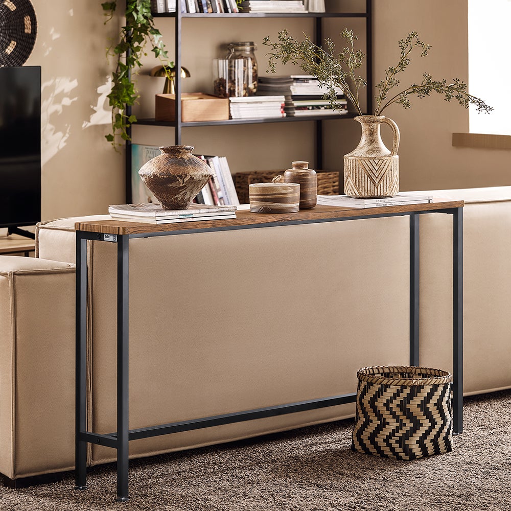 SoBuy Console Étroite avec Plateau en Bois et Pieds Métal - 120cm x 20cm x 80cm- FSB19-XL-N - 8