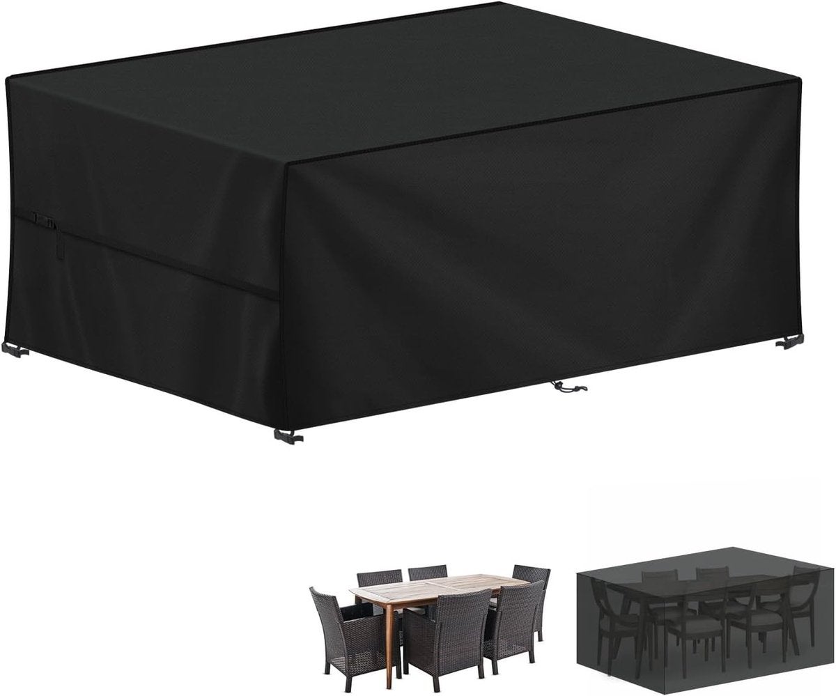 Husă de protecție impermeabilă pentru mobilier de grădină, material Oxford 420D, pentru bănci, mese și seturi de grădină, pentru grădinari, neagră