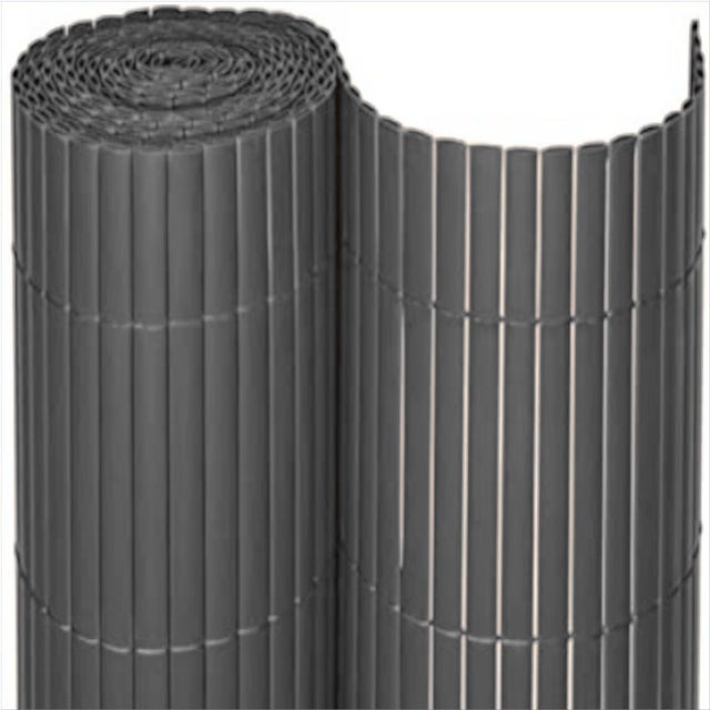 Cañizo PVC Doble Cara| 1X3 M| Color Gris| Lamas 11 MM| Composición 100% PVC| Bridas De Sujeción Incluidas
