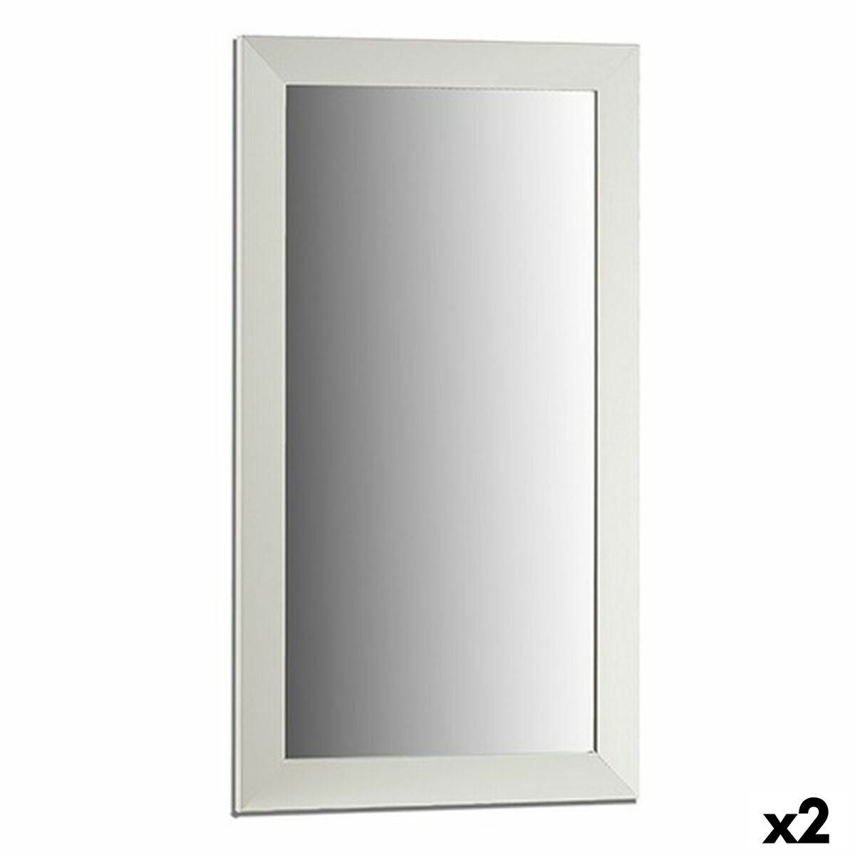 Espejo de pared 77604 blanco 64,3 x 84,5 x 1,5 cm rectangular (2 unidades) - marca: gift decor - ean: 4899888626909