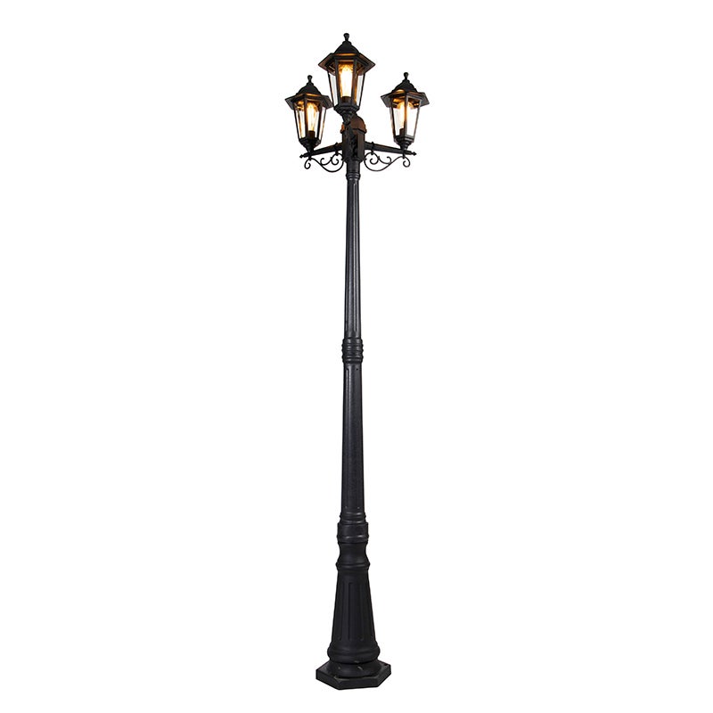 Qazqa classic-antique lampa słupkowa do ogród inteligentny - New Haven - czarny, żarówkami LED 4.9 w zestawie, e27, ściemnialny