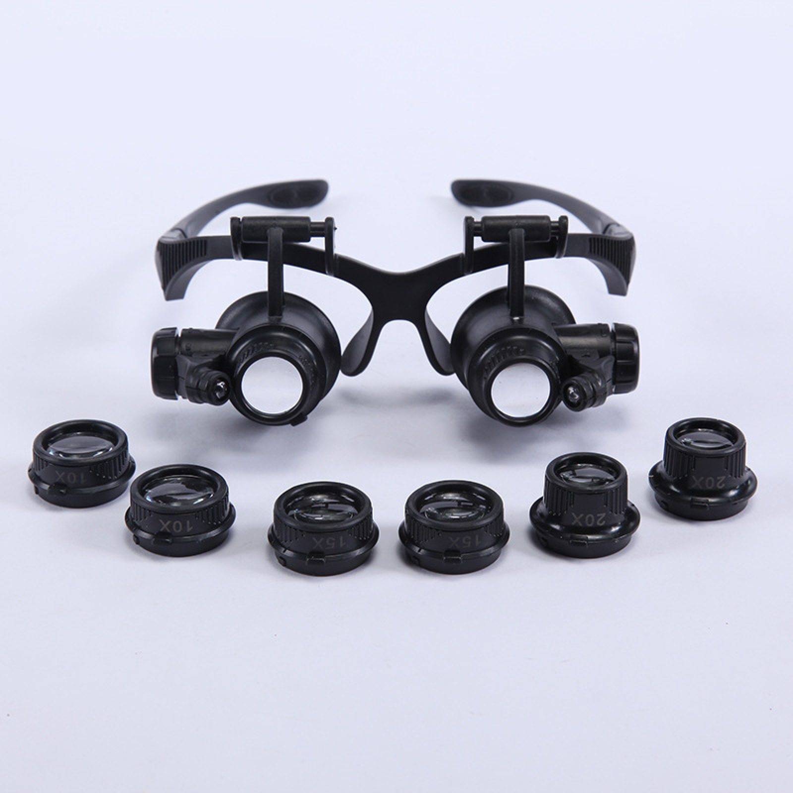 Lupa nagłowna | Lupa czołowa | Okulary powiększające | Oświetlenie LED | Powiększenia 10x, 15x, 20x i 30x
