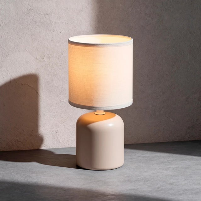 Lampa stołowa ceramiczna Daphni 1xE14x40W ceramika / gips beżowa wym:23x12x12cm IP20 Rabalux