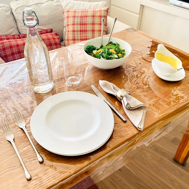 Tovaglia Rotonda Beige 140cm - Impermeabile Per Esterni - Foto 6