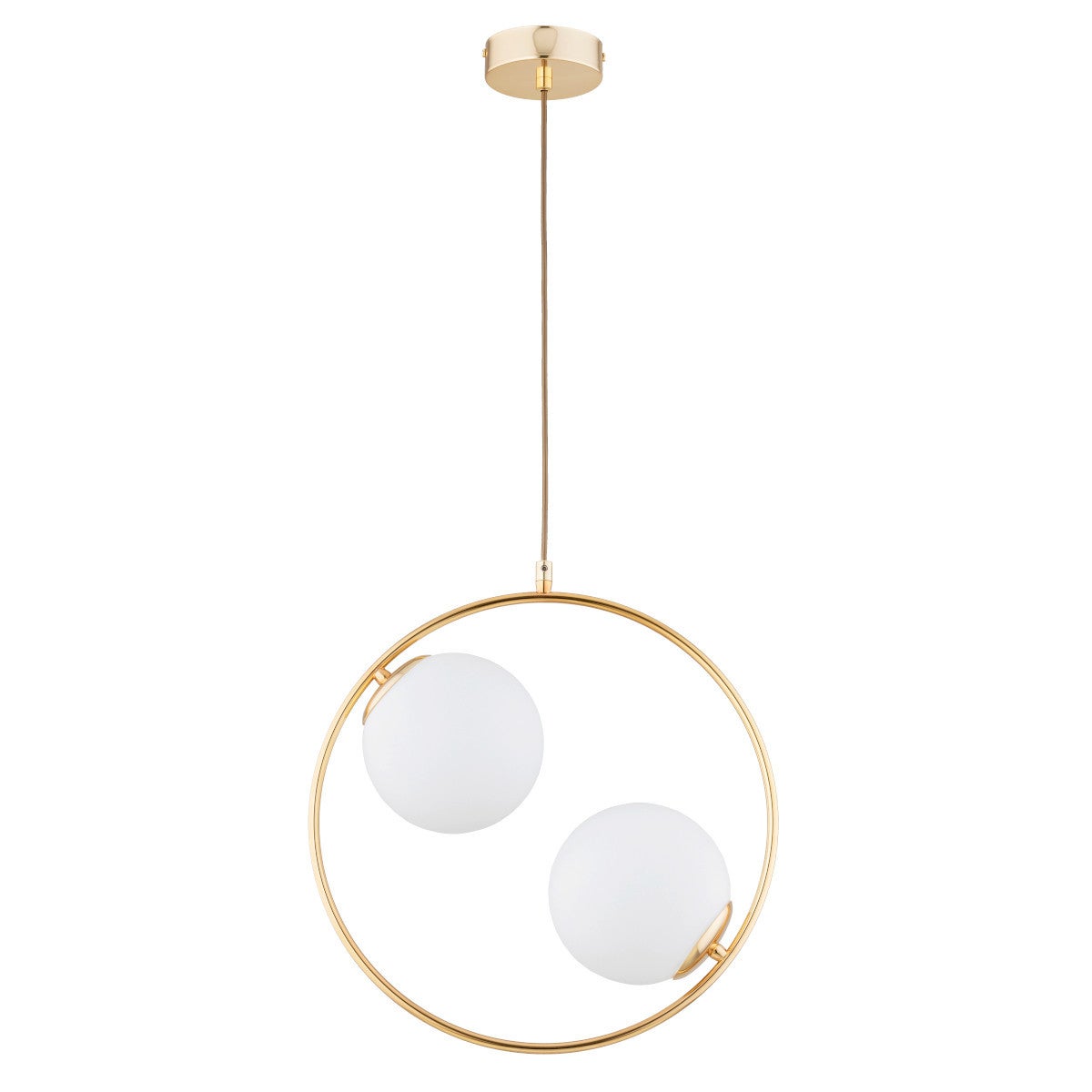 Lampa wisząca Avia złoto-biała 2xE14x10W ring wym: 85 x 15 x 38,5 cm metal Alfa