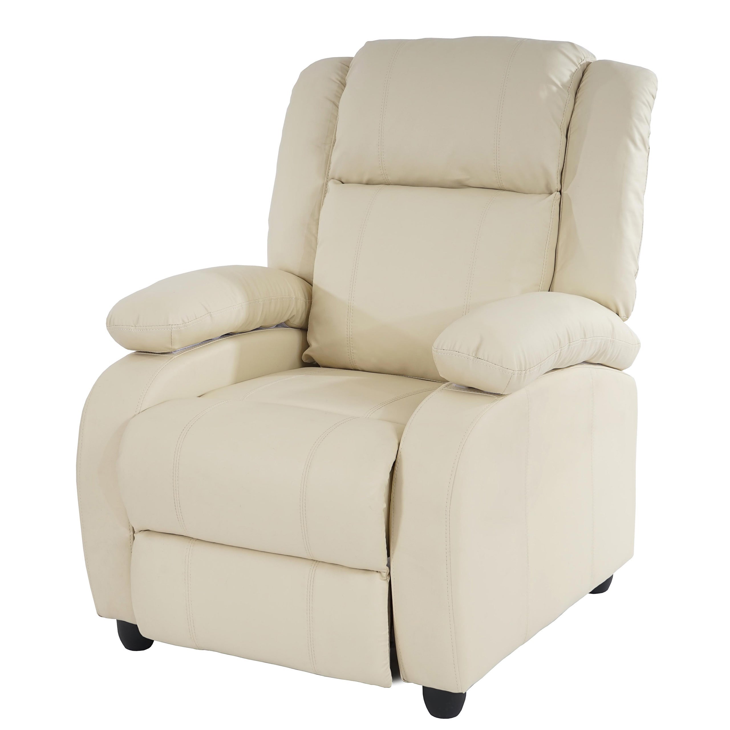 Sillón tv reclinable tv respaldo regulable y reposapiés en sintético crema 04_0002022